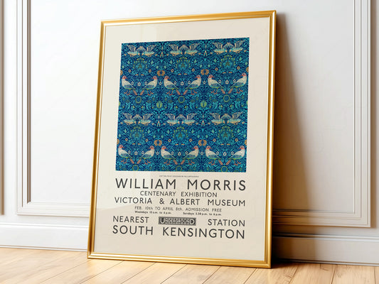 William Morris, Bird Poster, William Morris, Victoria and Albert Museum Exhibition