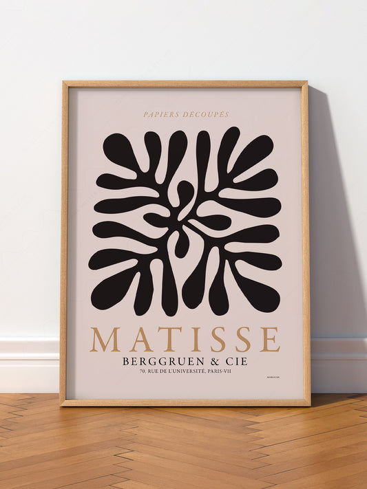 Henri Matisse, The cut-outs Poster, Orange, Beige and Black colors