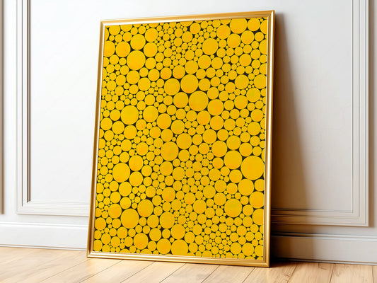 Yayoi Kusama Print, Contemporary Wall Decor, Yellow Dots