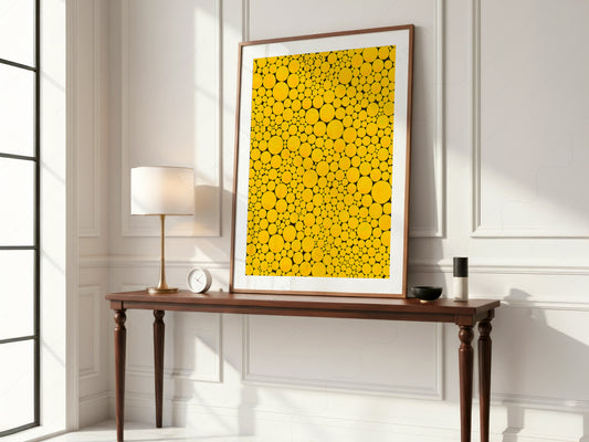 Yayoi Kusama Print, Contemporary Wall Decor, Yellow Dots