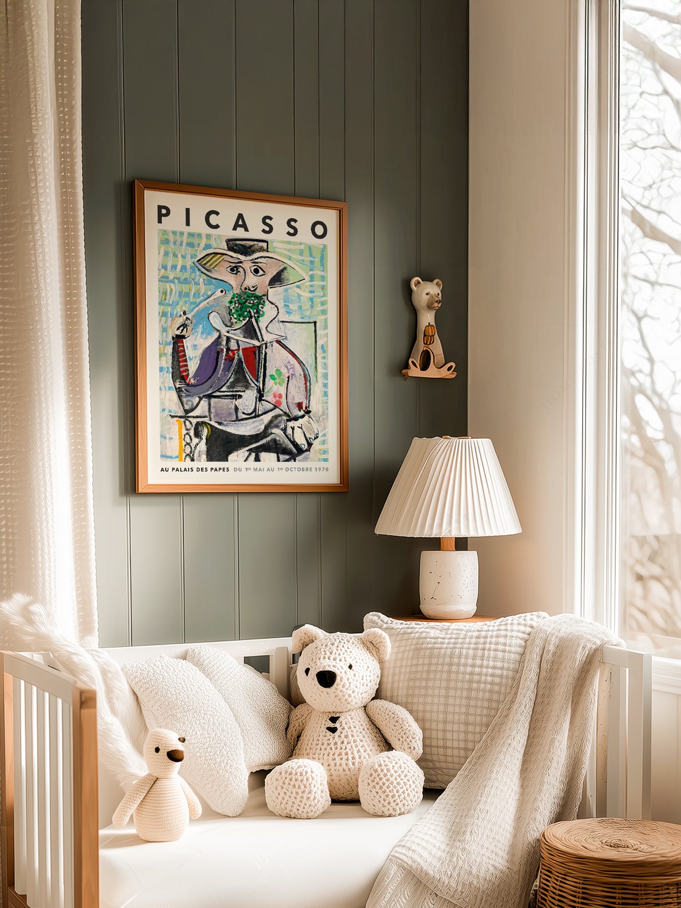 Pablo Picasso Homme à la Pipe in a light-filled Japandi-inspired living space