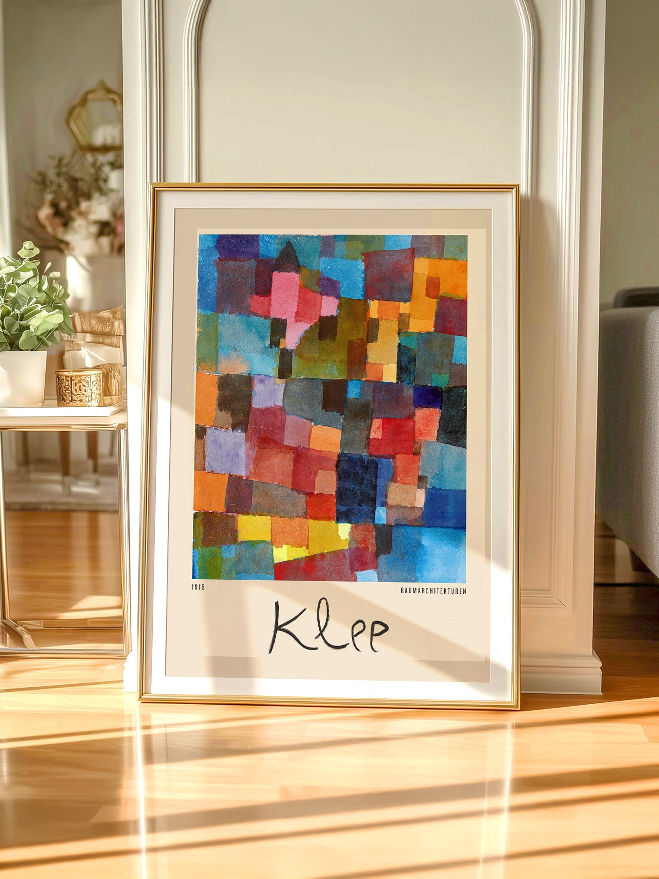Gallery wall featuring Paul Klee Raumarchitekturen fine art print