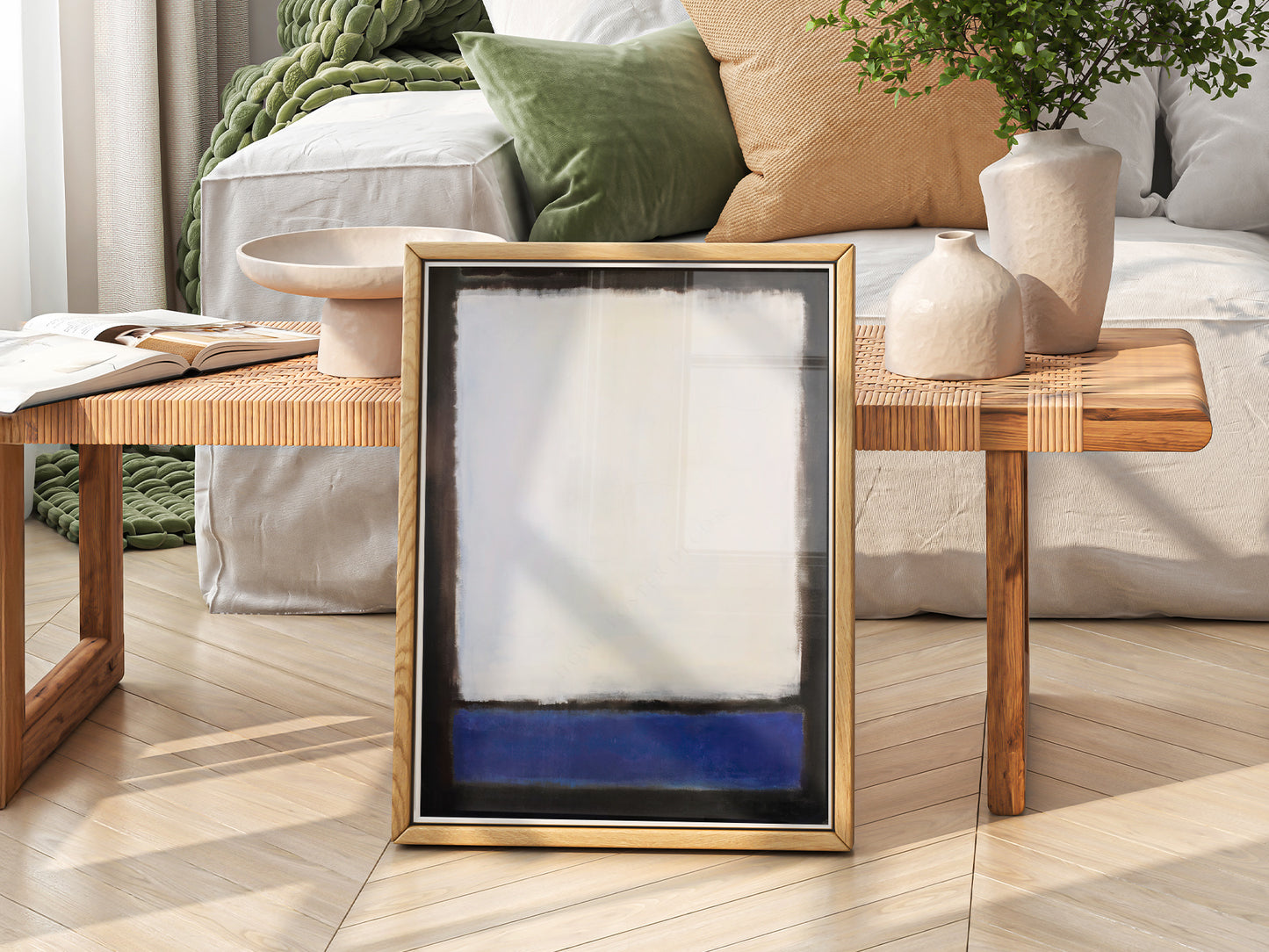 Close-up of Mark Rothko Untitled Blue and White archival print on Premium Matte Paper