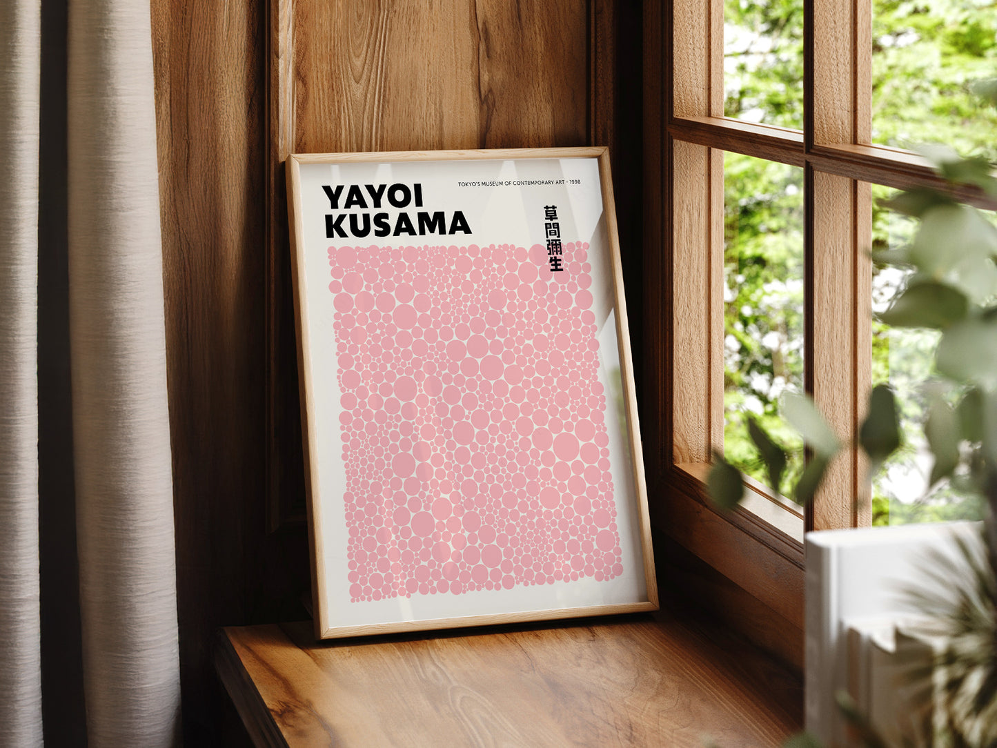 Yayoi Kusama Print, Contemporary Wall Decor, Pink dots