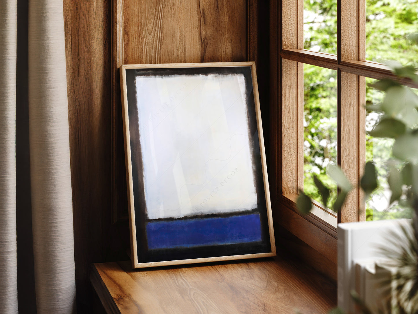 Mark Rothko art print styled in a Scandinavian bedroom