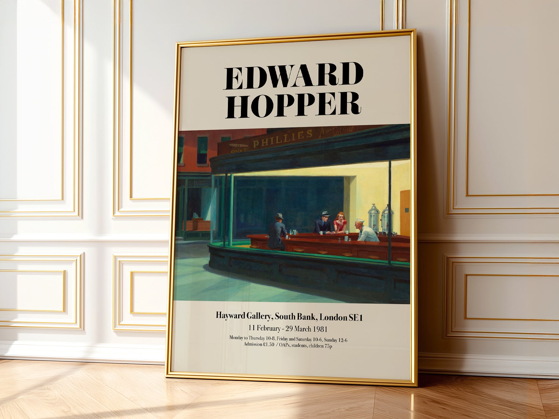 Edward Hopper Nighthawks Exhibition print on 100% Cotton Matte Paper – texture detail