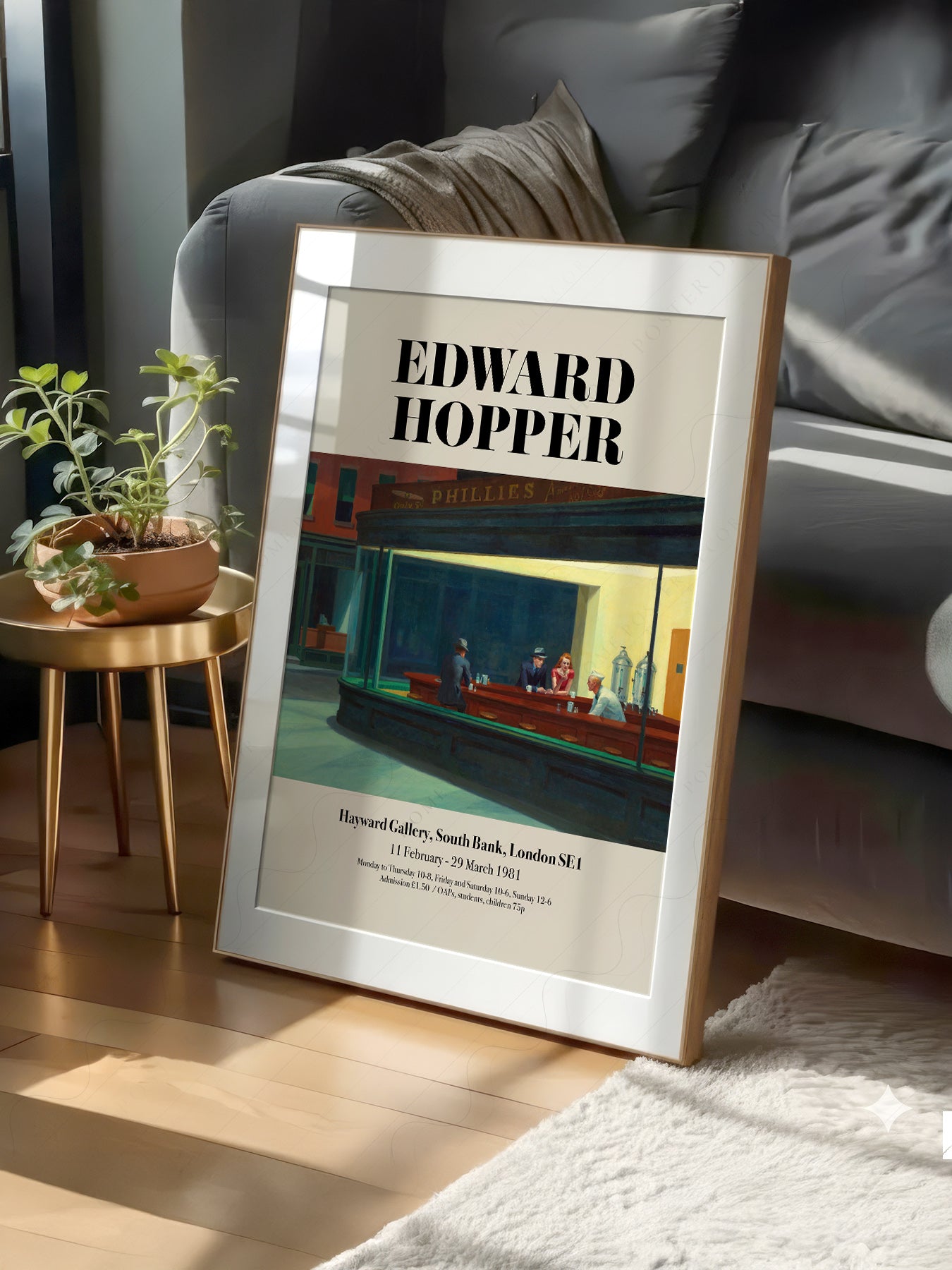 Edward Hopper Nighthawks Exhibition print on 100% Cotton Matte Paper – texture detail