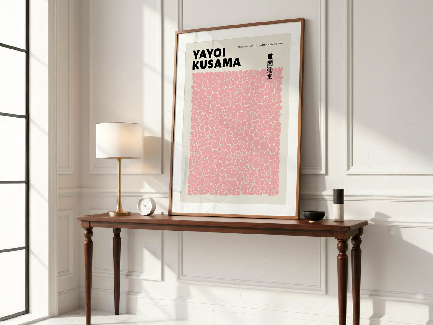 Yayoi Kusama Print, Contemporary Wall Decor, Pink dots