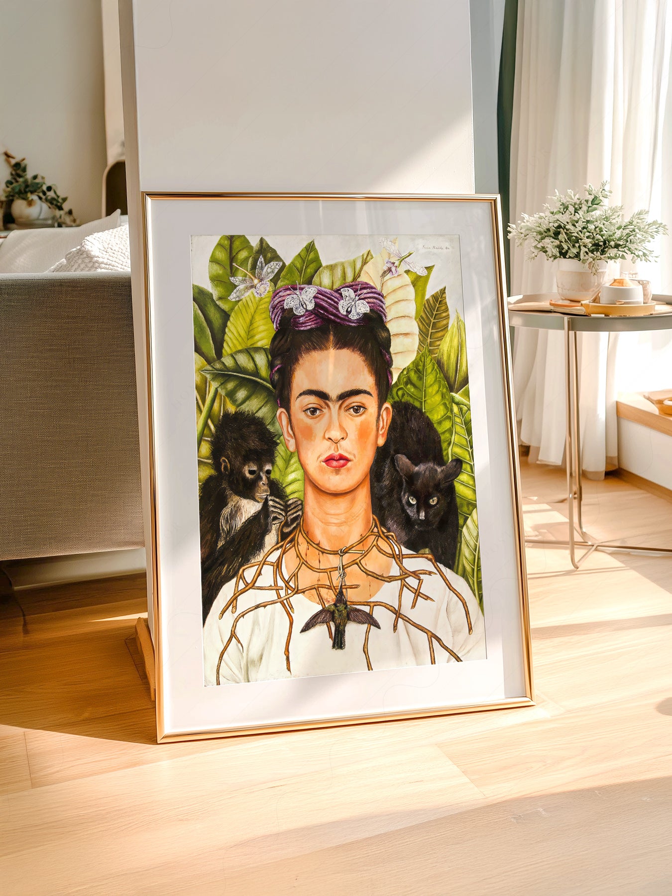 Frida Kahlo Self-Portrait with Thorn Necklace Print – museum quality art print