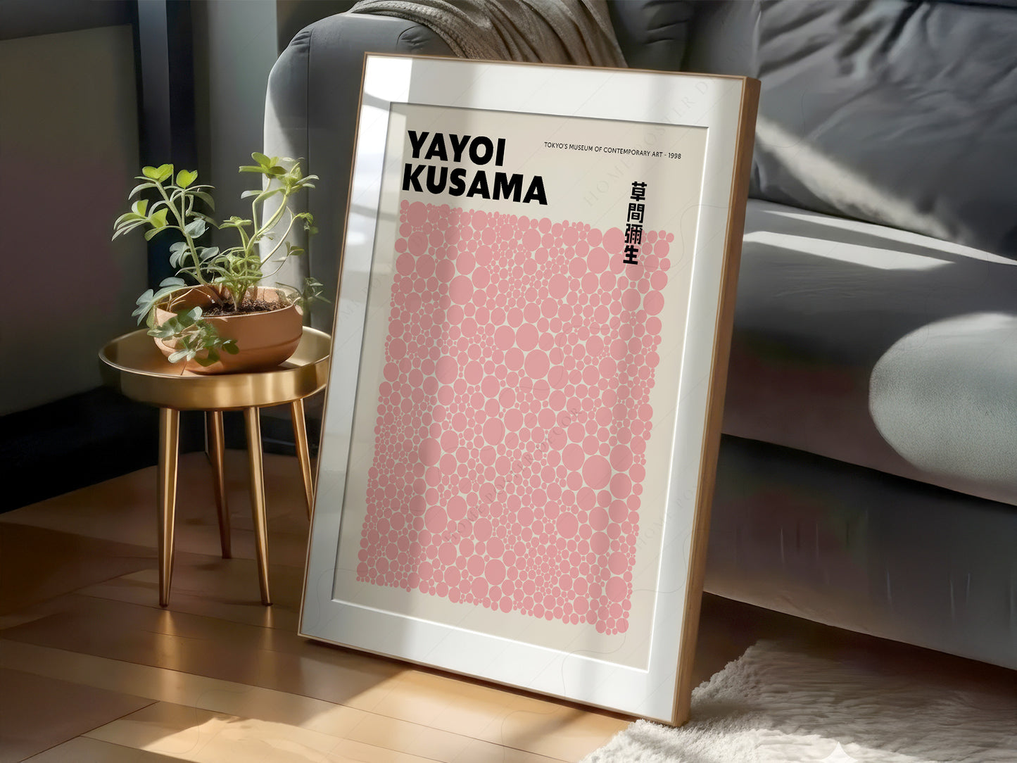 Yayoi Kusama Print, Contemporary Wall Decor, Pink dots