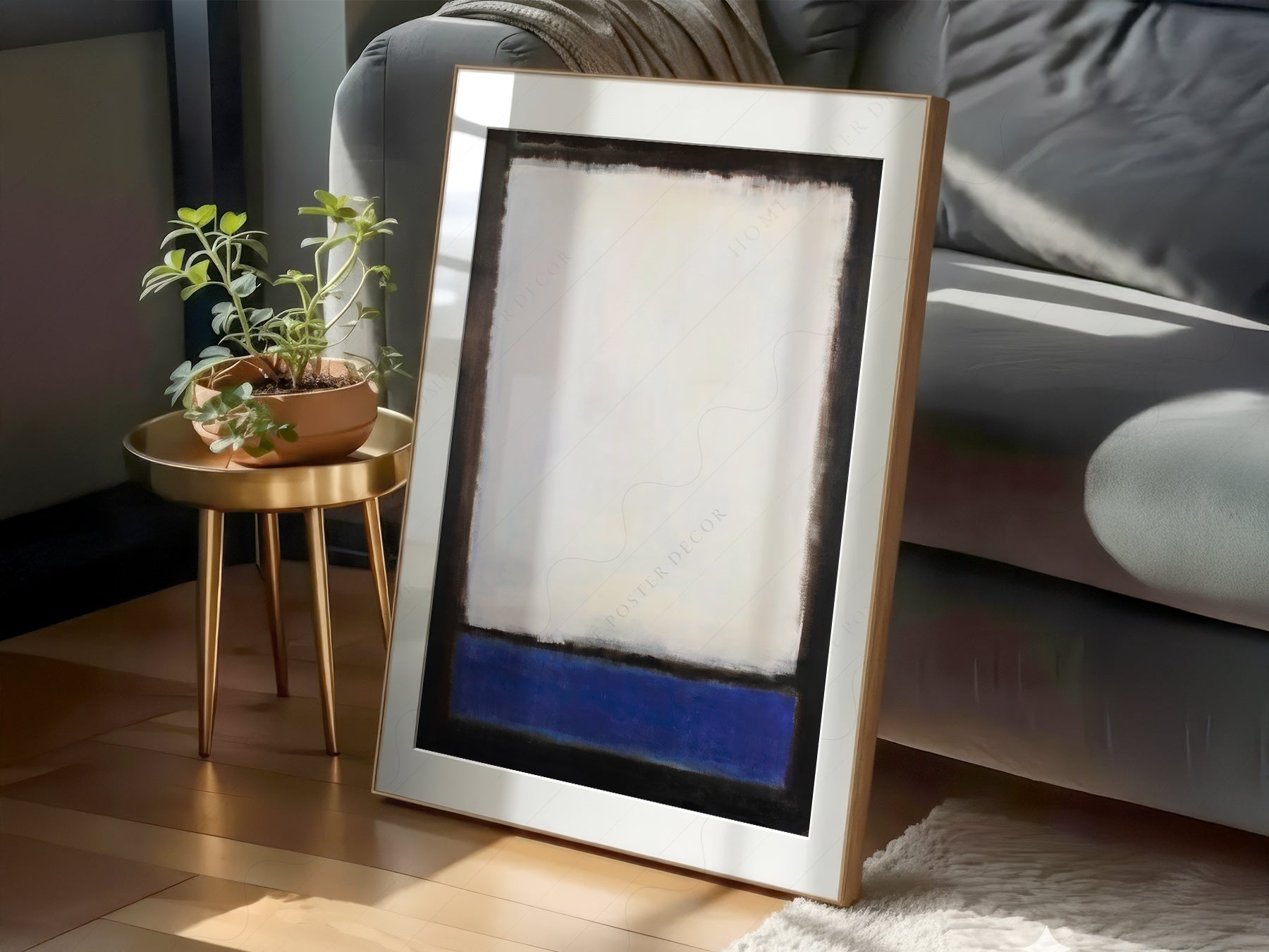 Gallery wall featuring Mark Rothko Untitled Blue and White fine art print