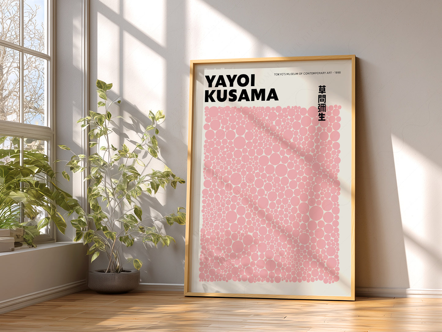 Yayoi Kusama Print, Contemporary Wall Decor, Pink dots