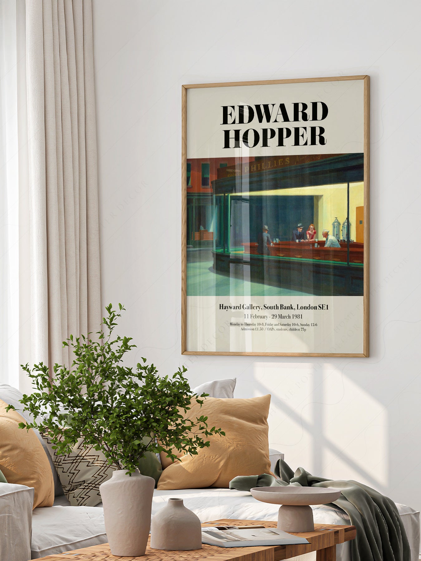 Close-up of Edward Hopper Nighthawks Exhibition archival print on Premium Matte Paper