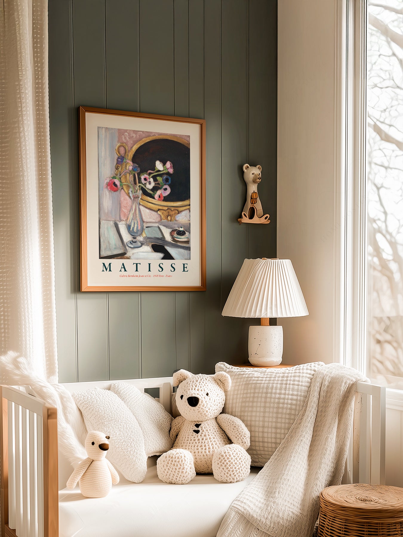 Henri Matisse Anemones with Black Mirror in a light-filled Japandi-inspired living space