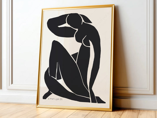 Henri Matisse Poster, Figure in black and white, Minimalist Wall Art