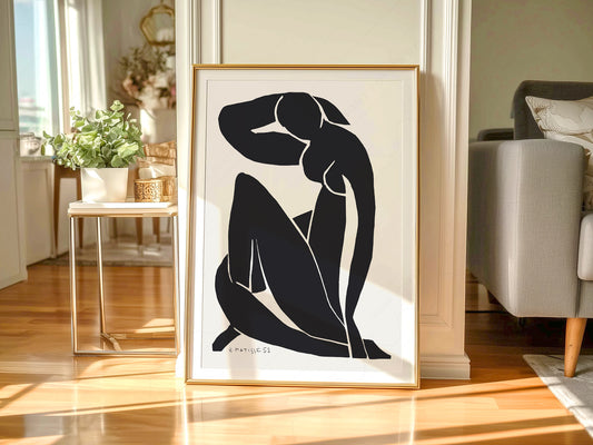 Henri Matisse Poster, Figure in black and white, Minimalist Wall Art