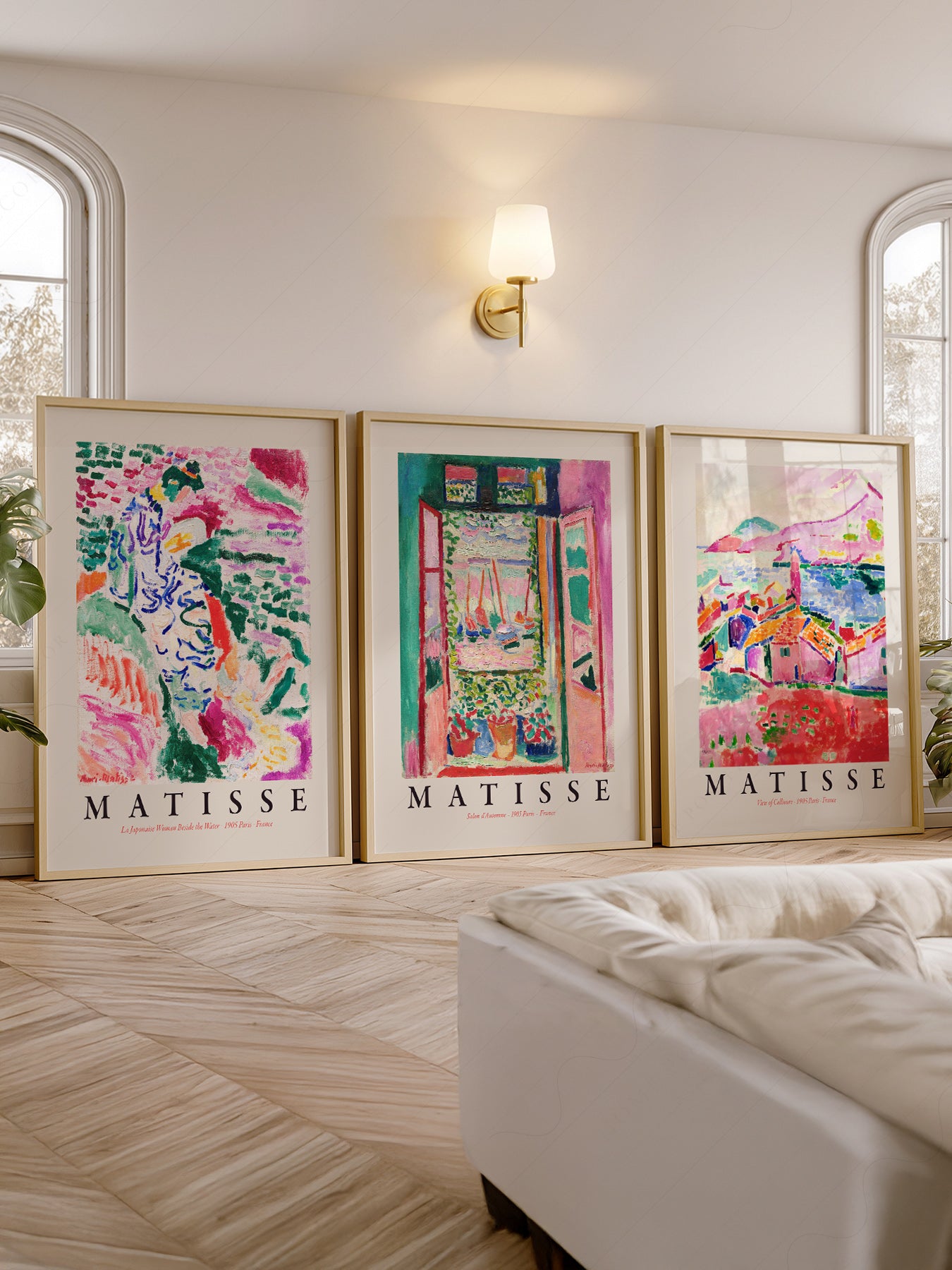 Henri Matisse wall art in a cozy home study or reading room