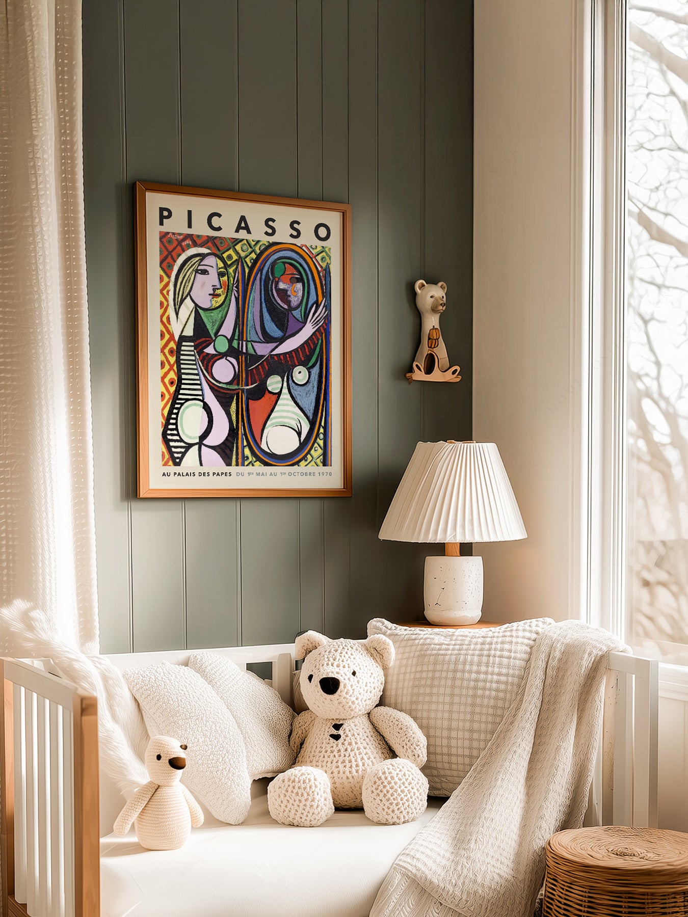 Pablo Picasso Girl Before a Mirror in a light-filled Japandi-inspired living space