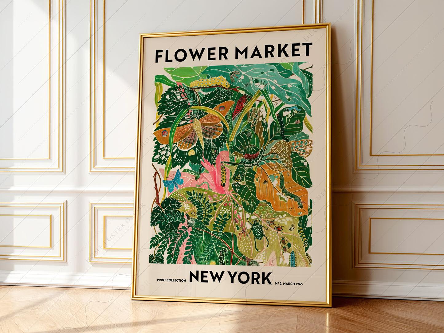 Flower Market New York, Famous City Poster, Travel Gift Idea, Floral Wall Art