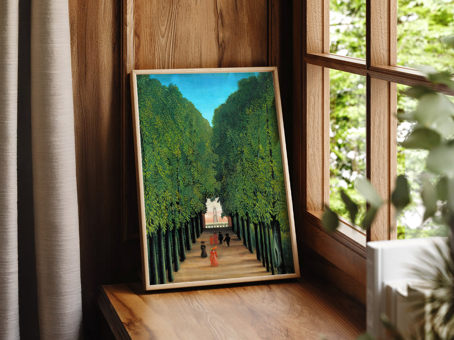 Henri Rousseau The Avenue in the Park in a light-filled Japandi-inspired living space