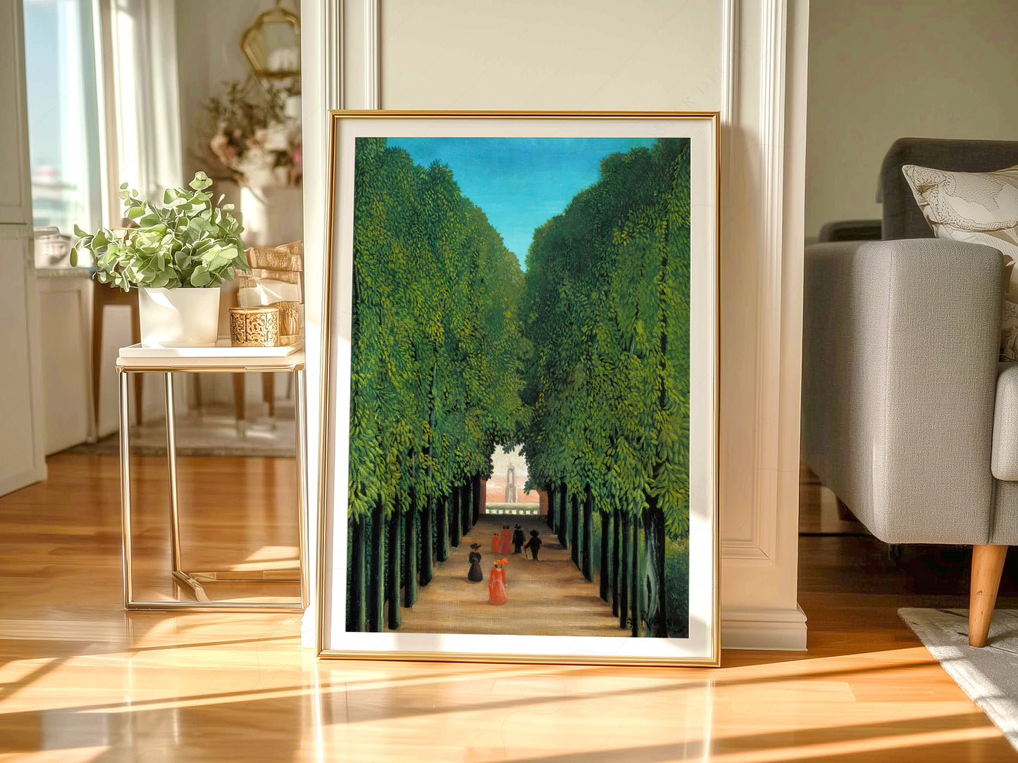 Gallery wall featuring Henri Rousseau The Avenue in the Park fine art print