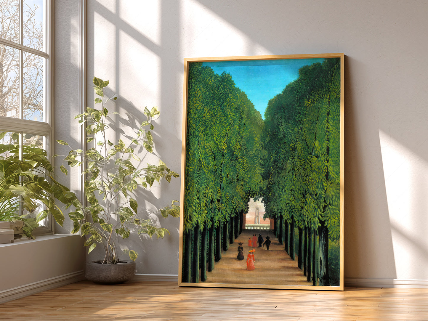 Henri Rousseau wall art in a cozy home study or reading room