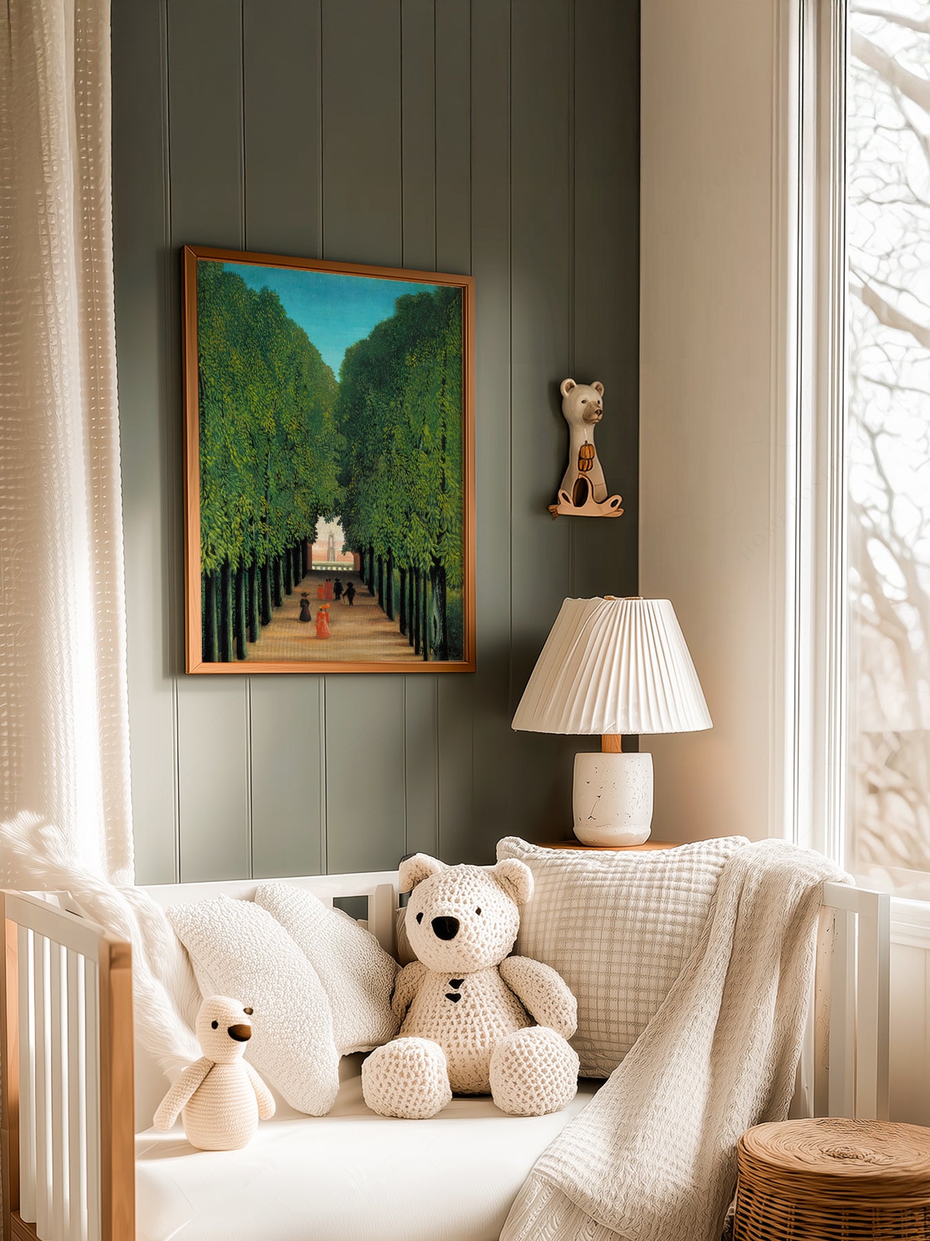 Henri Rousseau The Avenue in the Park in a light-filled Japandi-inspired living space