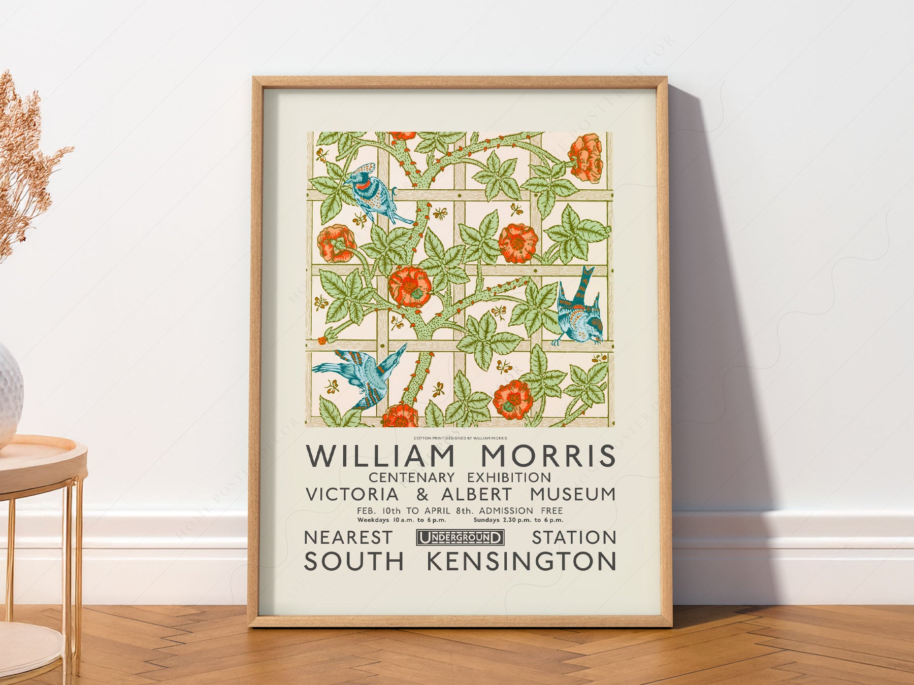 Multiple size options for William Morris Trellis Exhibition wall art print display