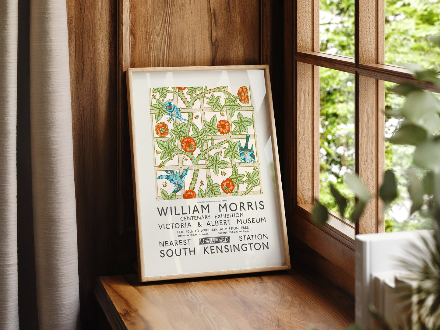 Close-up of William Morris Trellis Exhibition archival print on Premium Matte Paper
