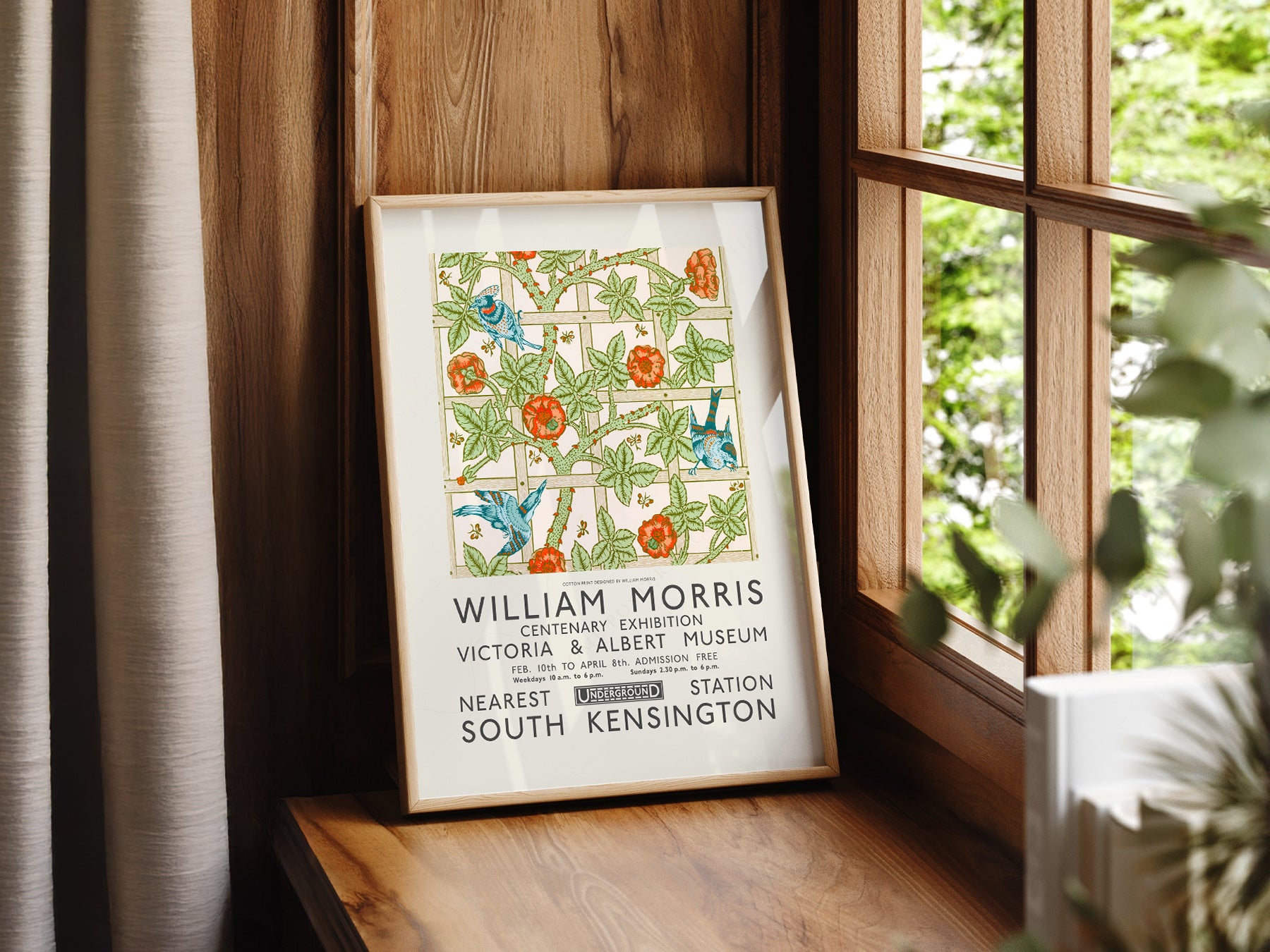 Close-up of William Morris Trellis Exhibition archival print on Premium Matte Paper