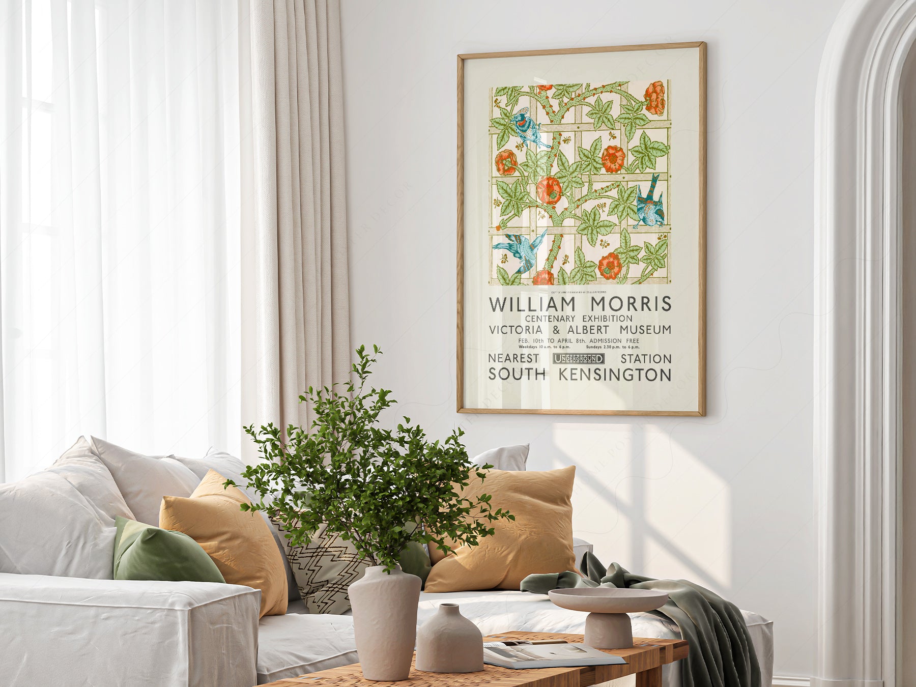 William Morris Trellis Exhibition print on 100% Cotton Matte Paper – texture detail