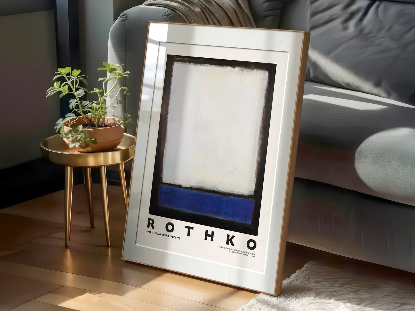 Close-up of Mark Rothko Untitled Blue and White archival print on Premium Matte Paper