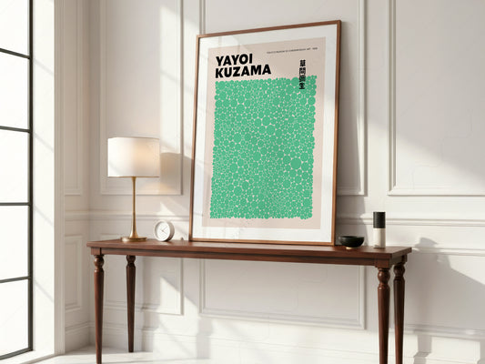 Yayoi Kusama Print, Contemporary Wall Decor, Green Dots