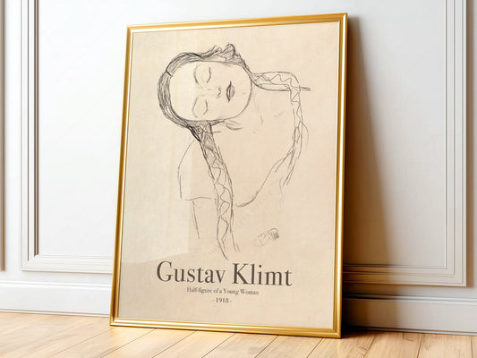 Gustav Klimt Print, Half-figure of a Young Woman, Fine Art Print