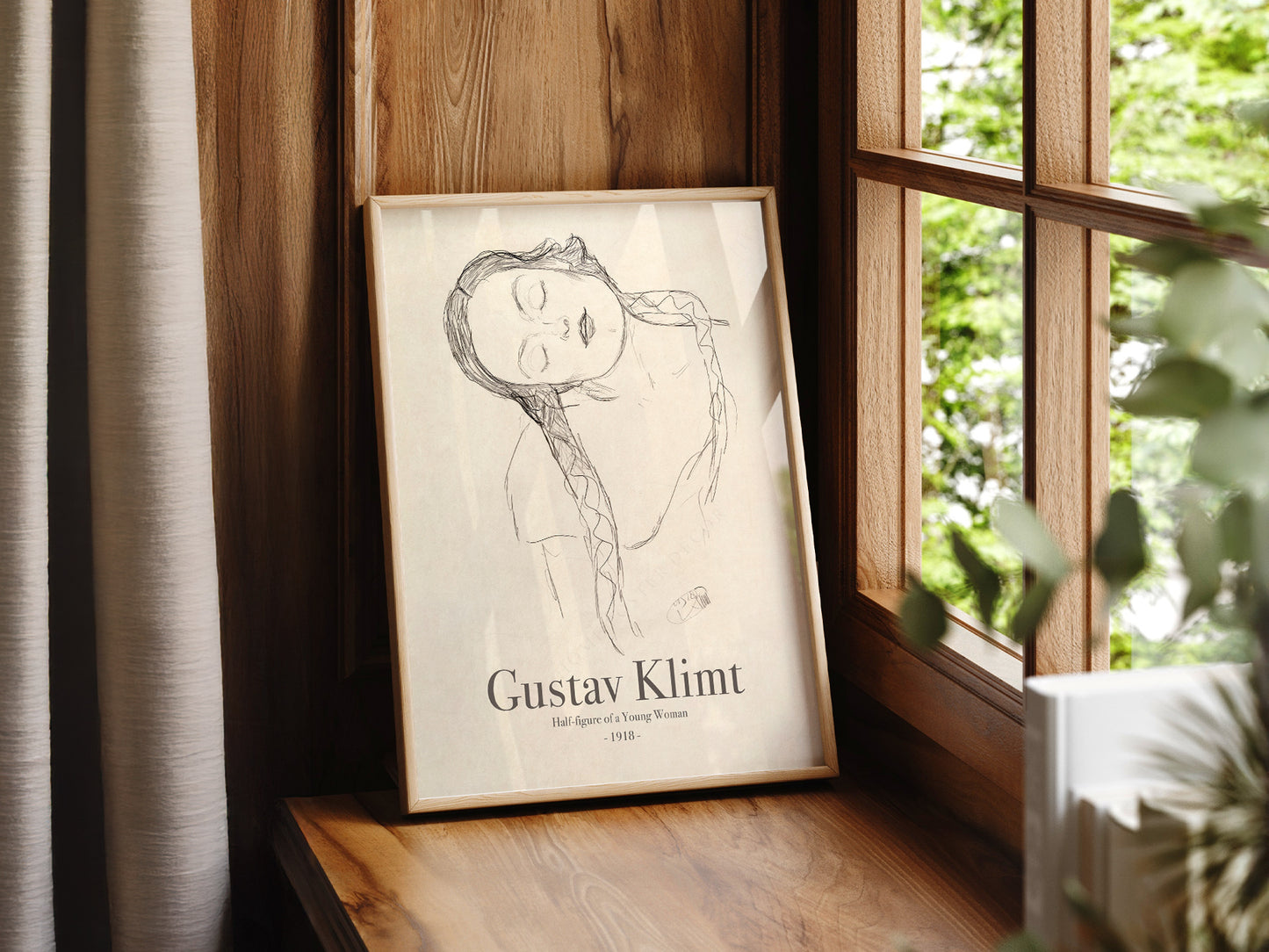 Gustav Klimt Print, Half-figure of a Young Woman, Fine Art Print