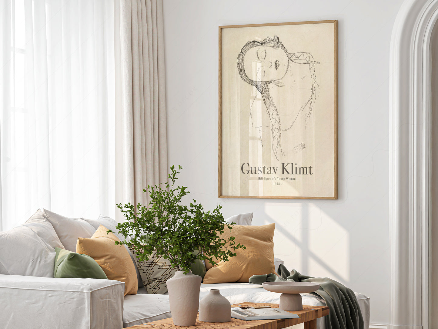 Gustav Klimt Print, Half-figure of a Young Woman, Fine Art Print