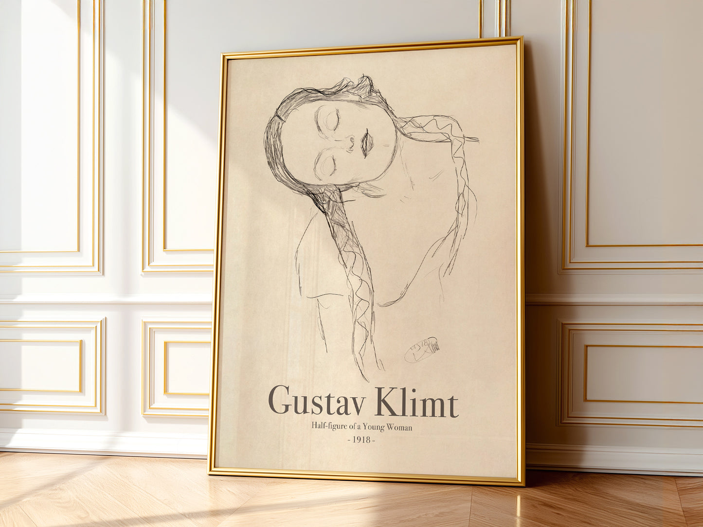 Gustav Klimt Print, Half-figure of a Young Woman, Fine Art Print