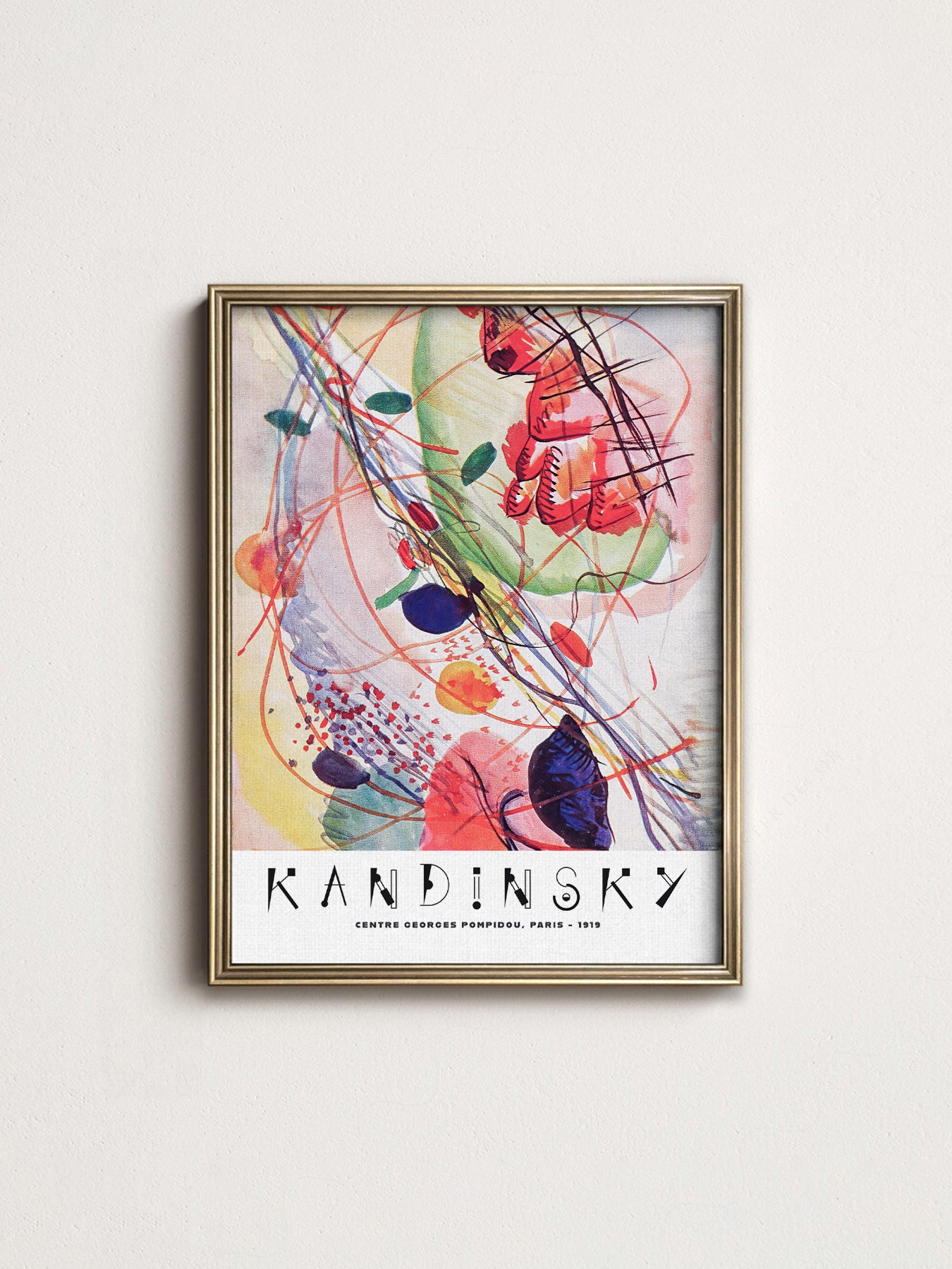 Wassily Kandinsky Abstract Art Print – Centre Pompidou Exhibition Poster