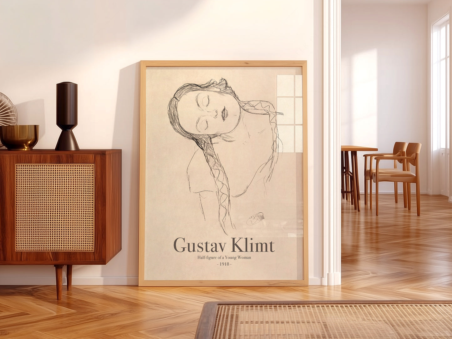 Gustav Klimt Print, Half-figure of a Young Woman, Fine Art Print