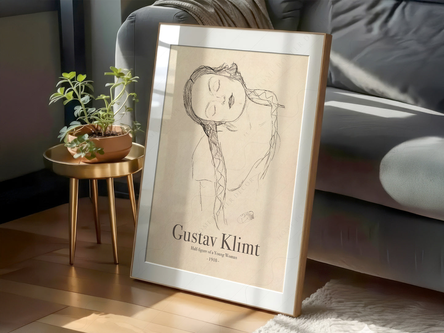 Gustav Klimt Print, Half-figure of a Young Woman, Fine Art Print