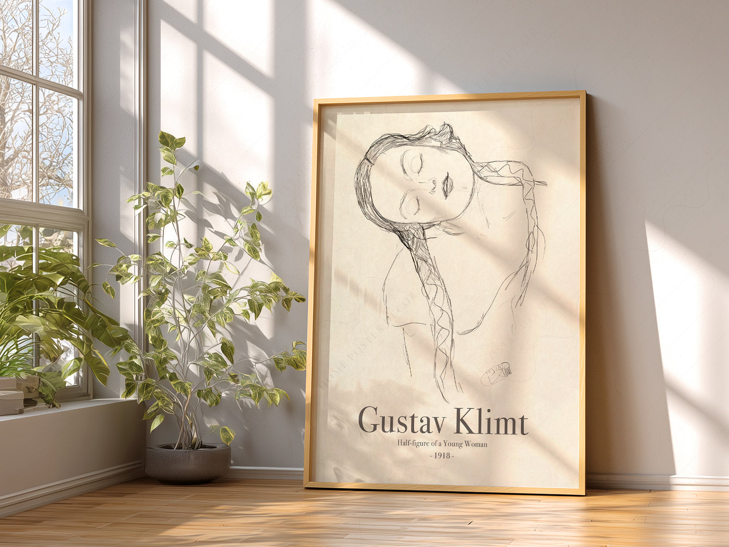 Gustav Klimt Print, Half-figure of a Young Woman, Fine Art Print