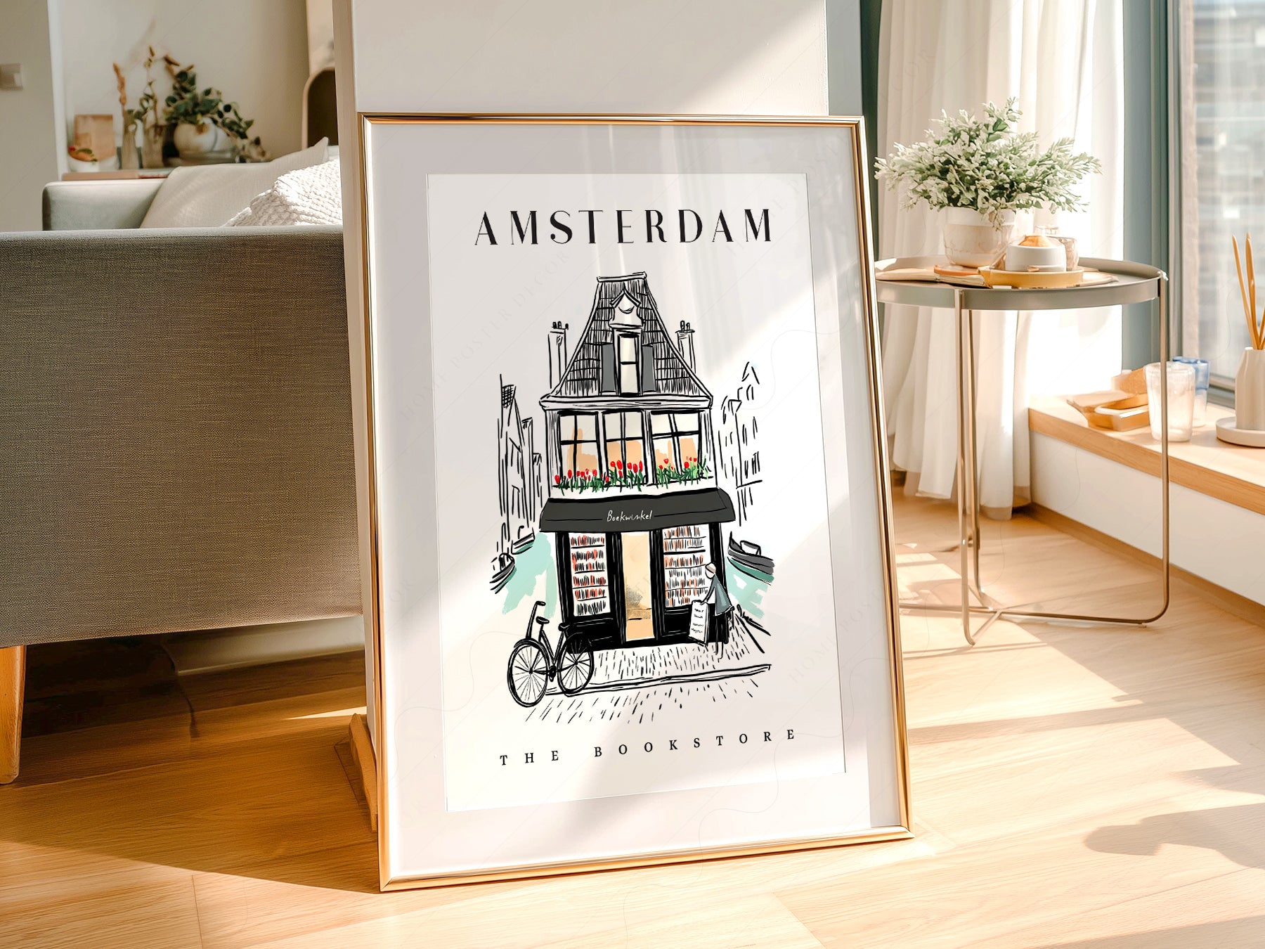 Close-up of Amsterdam Bookstore archival print on Premium Matte Paper