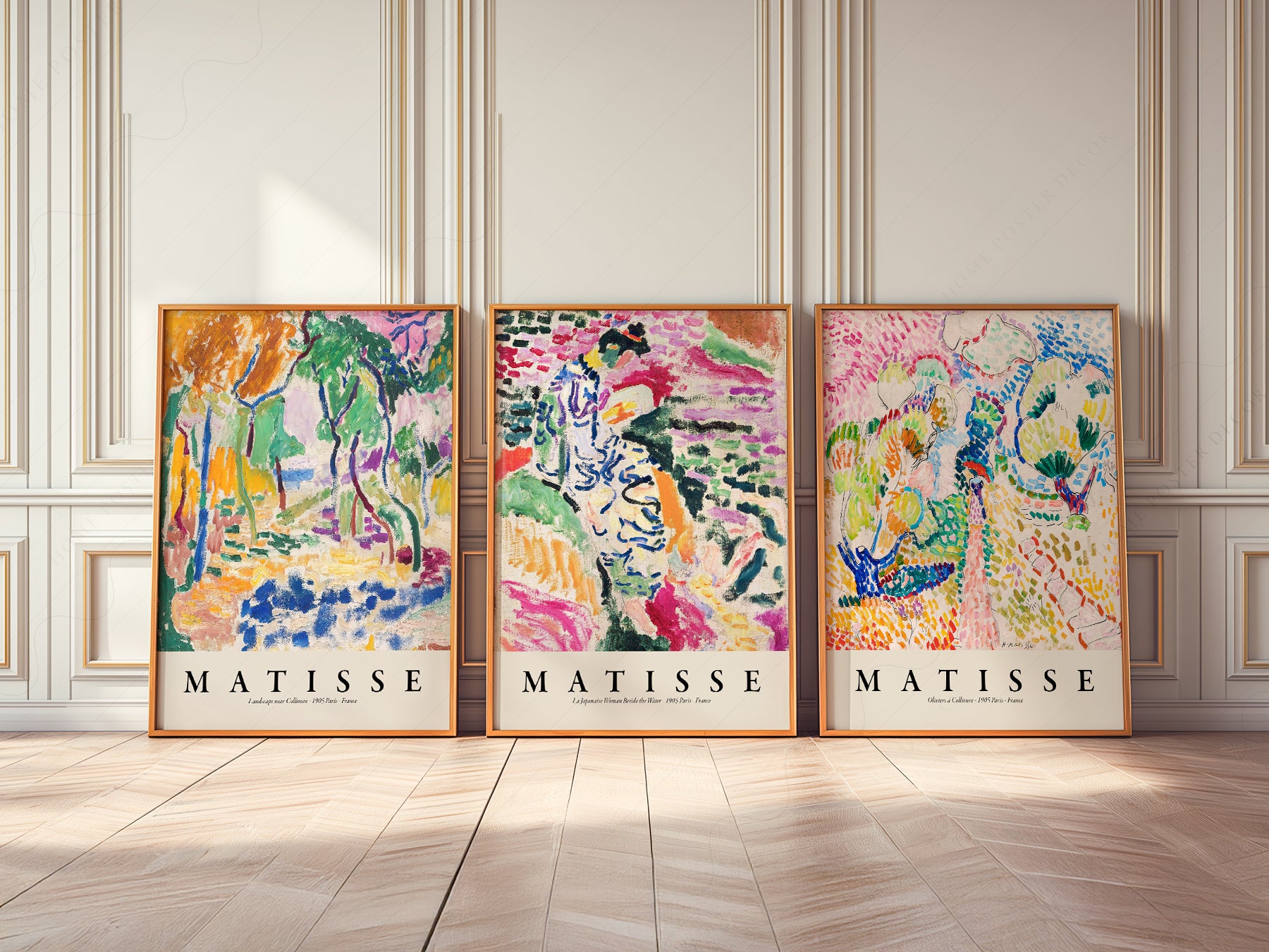 Henri Matisse art print styled in a Scandinavian bedroom