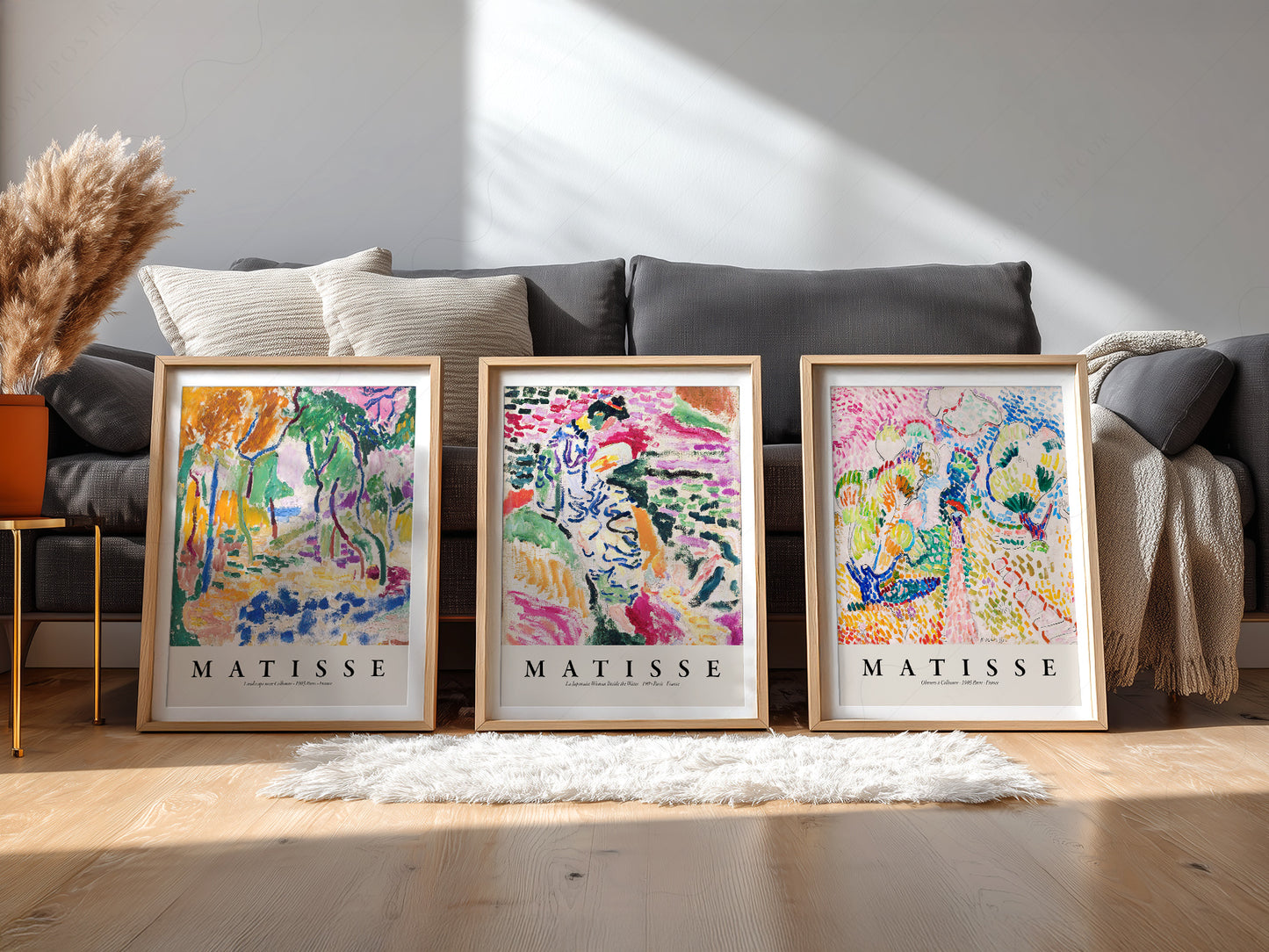 Henri Matisse Gallery Wall Set of 3 print on 100% Cotton Matte Paper – texture detail