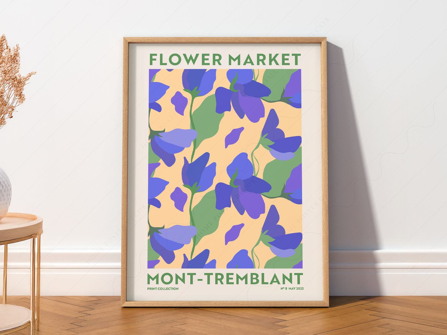 Flower Market Mont-Tremblant, Famous City Poster, Travel Gift Idea, Floral Wall Art