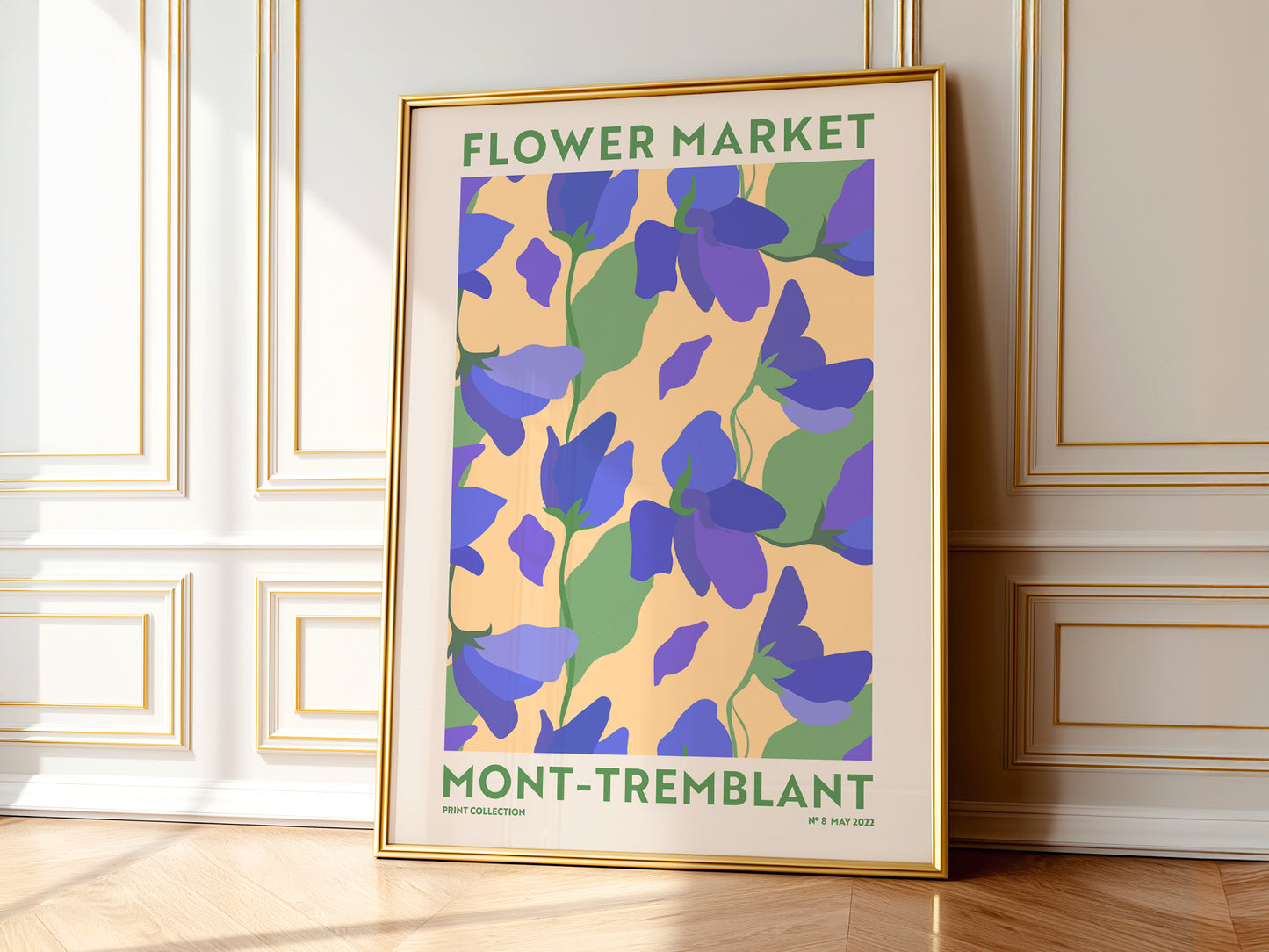 Flower Market Mont-Tremblant, Famous City Poster, Travel Gift Idea, Floral Wall Art