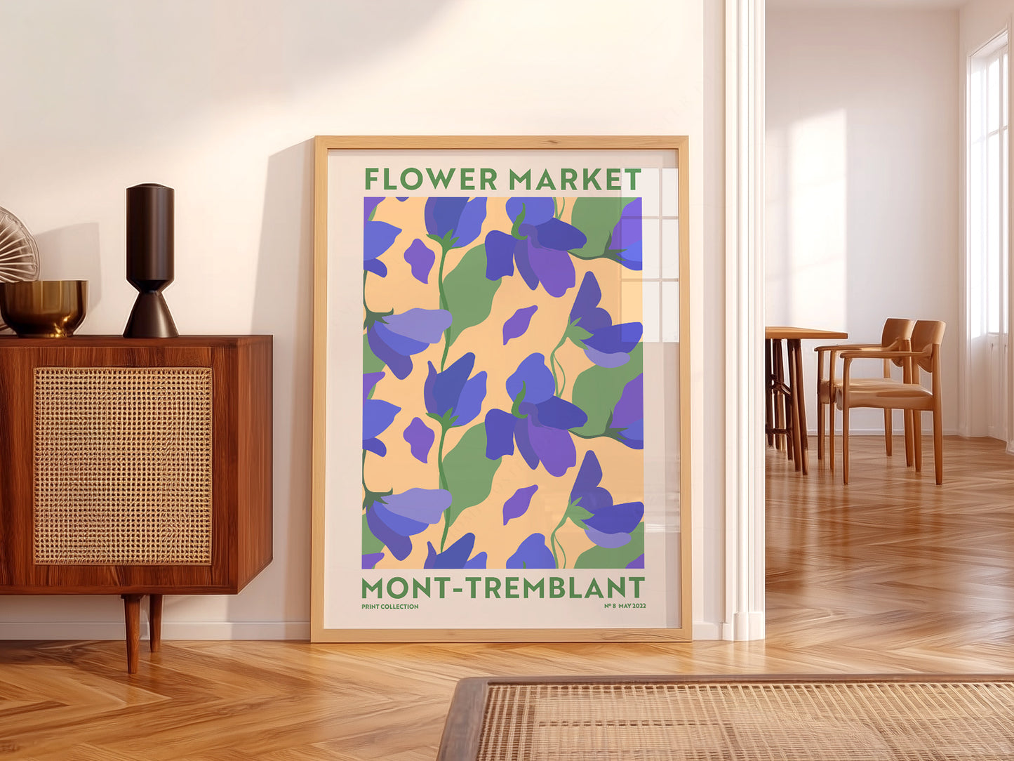 Flower Market Mont-Tremblant, Famous City Poster, Travel Gift Idea, Floral Wall Art