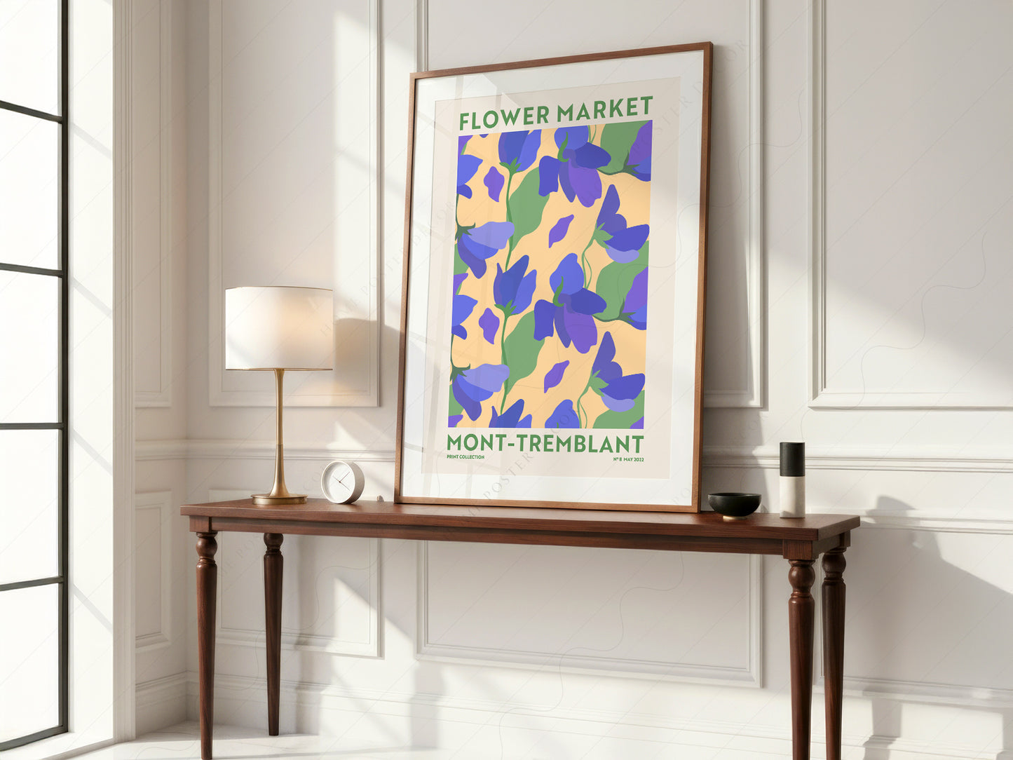 Flower Market Mont-Tremblant, Famous City Poster, Travel Gift Idea, Floral Wall Art