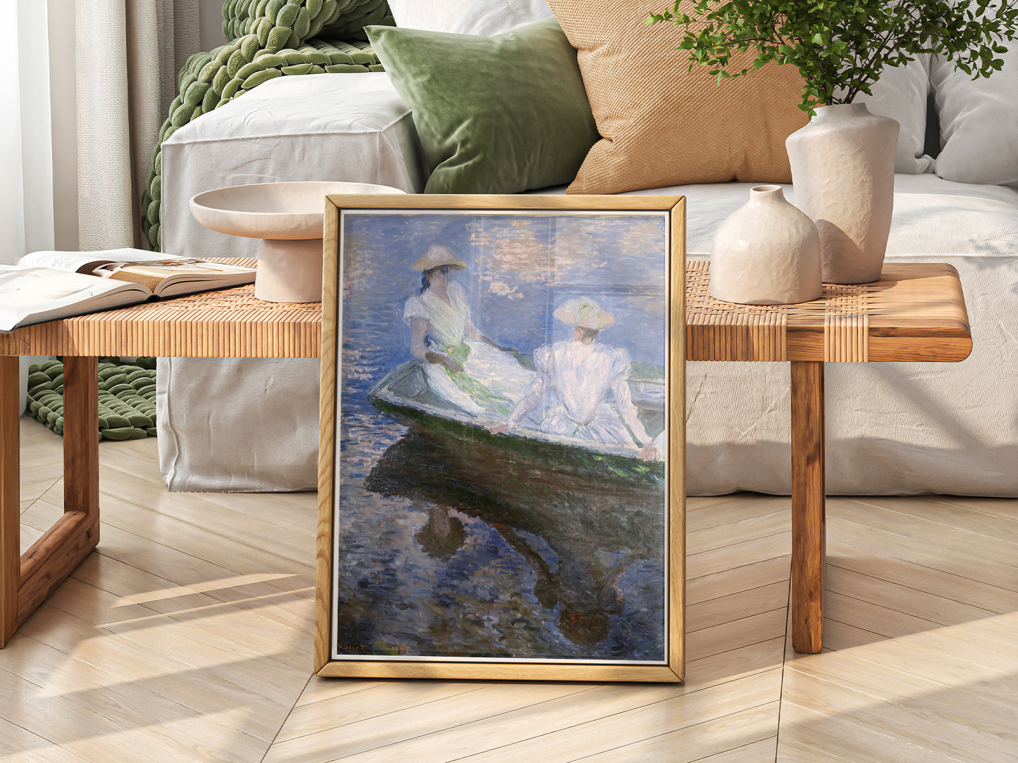 Claude Monet Print, On the boat