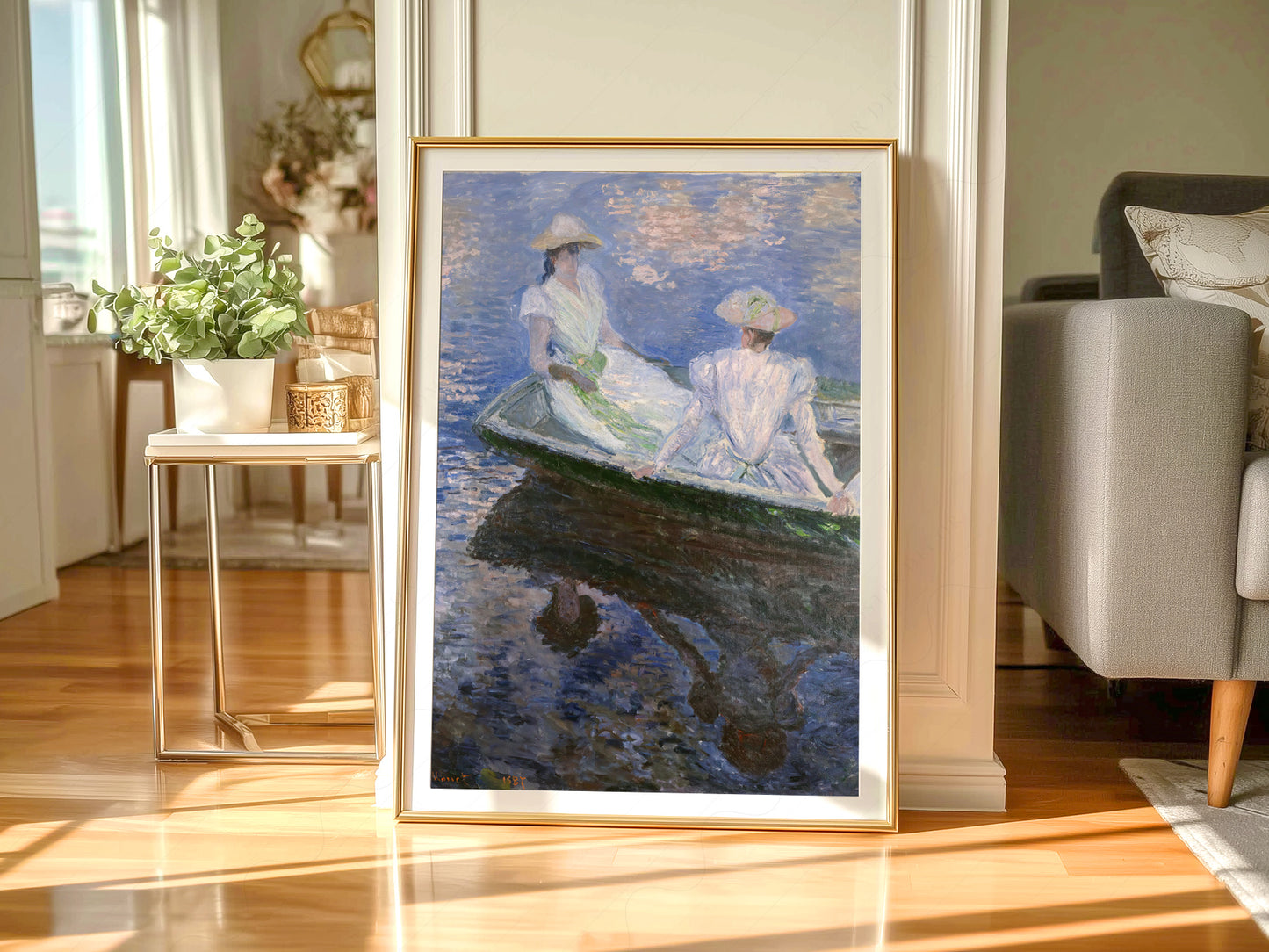 Claude Monet Print, On the boat